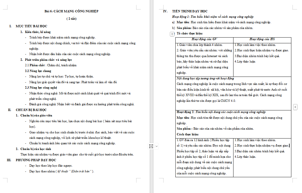 Giáo án PowerPoint Công nghệ 10 Bài 6: Cách mạng công nghiệp