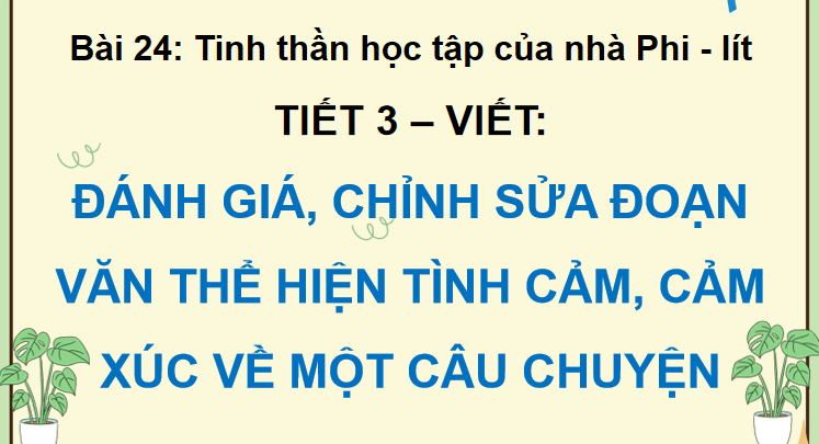 Bài 24: Đánh giá, chỉnh sửa đoạn văn thể hiện tình cảm, cảm xúc về một câu chuyện