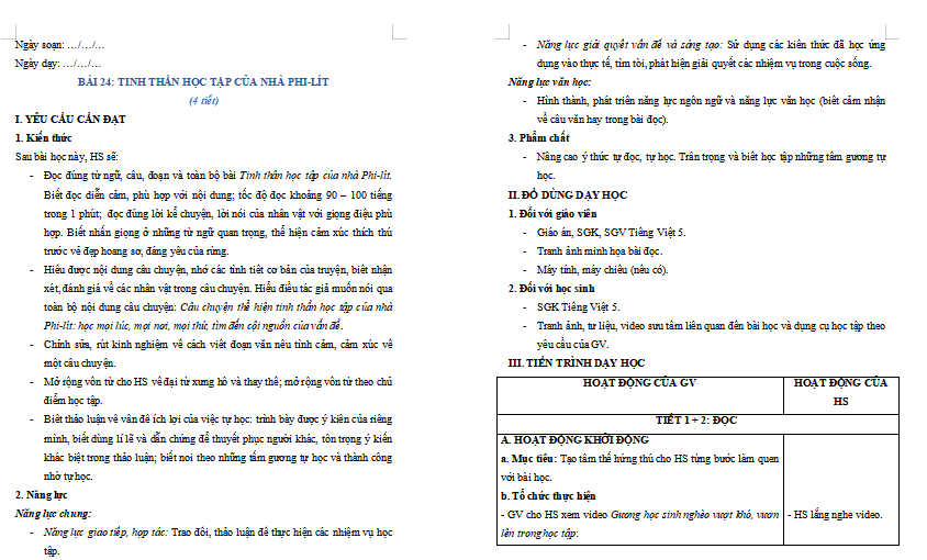 Bài 24: Tinh thần học tập của nhà Phi-lít