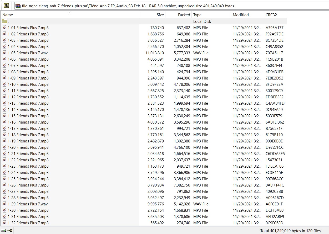 File nghe tiếng Anh 7 Friends plus - Sách học sinh