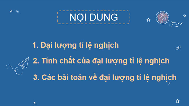 Đại lượng tỉ lệ nghịch