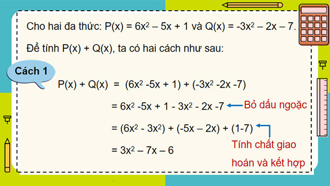Phép cộng và phép trừ đa thức một biến