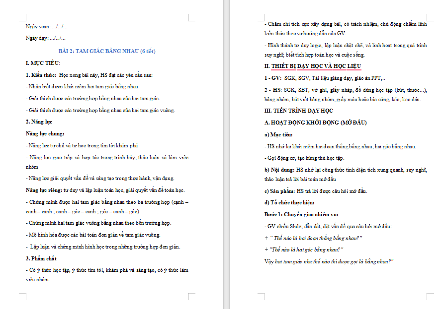 Tam giác bằng nhau