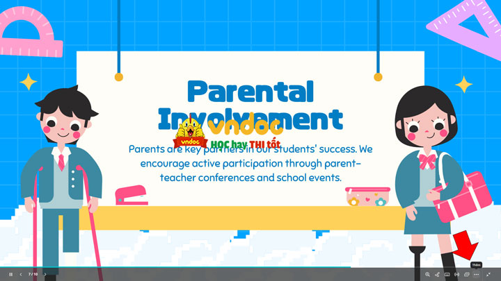 kích vào nút Thuyết trình