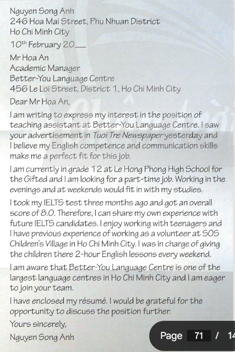 Tiếng Anh 12 Friends Global Unit 5 5H Writing 