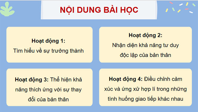Thể hiện sự trưởng thành của bản thân