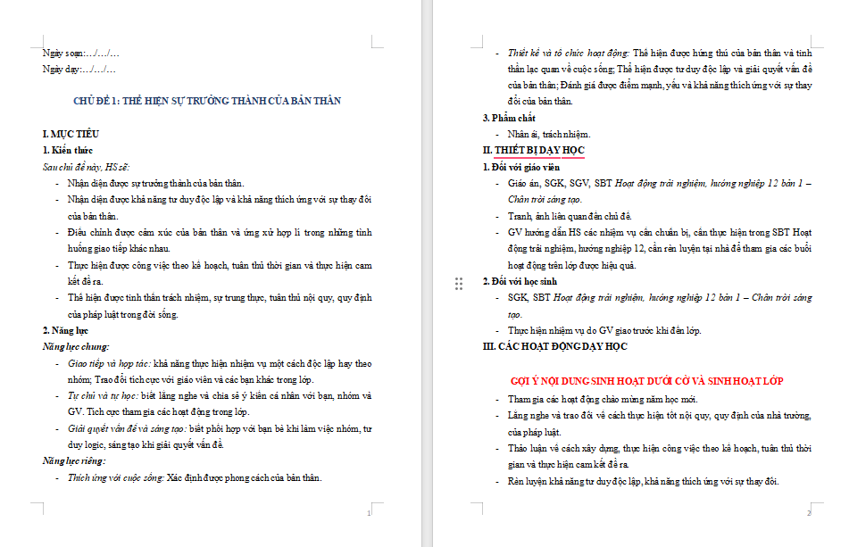 Thể hiện sự trưởng thành của bản thân