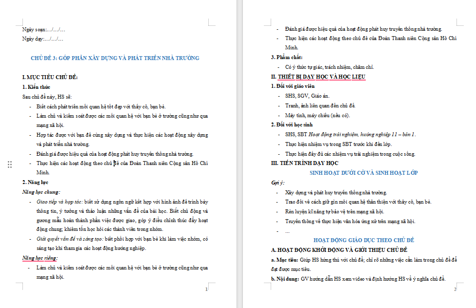 Góp phần xây dựng và phát triển nhà trường