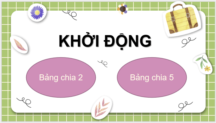 Giáo án Toán 3: Ôn tập về phép chia, bảng chia 2, bảng chia 5 sách Cánh Diều