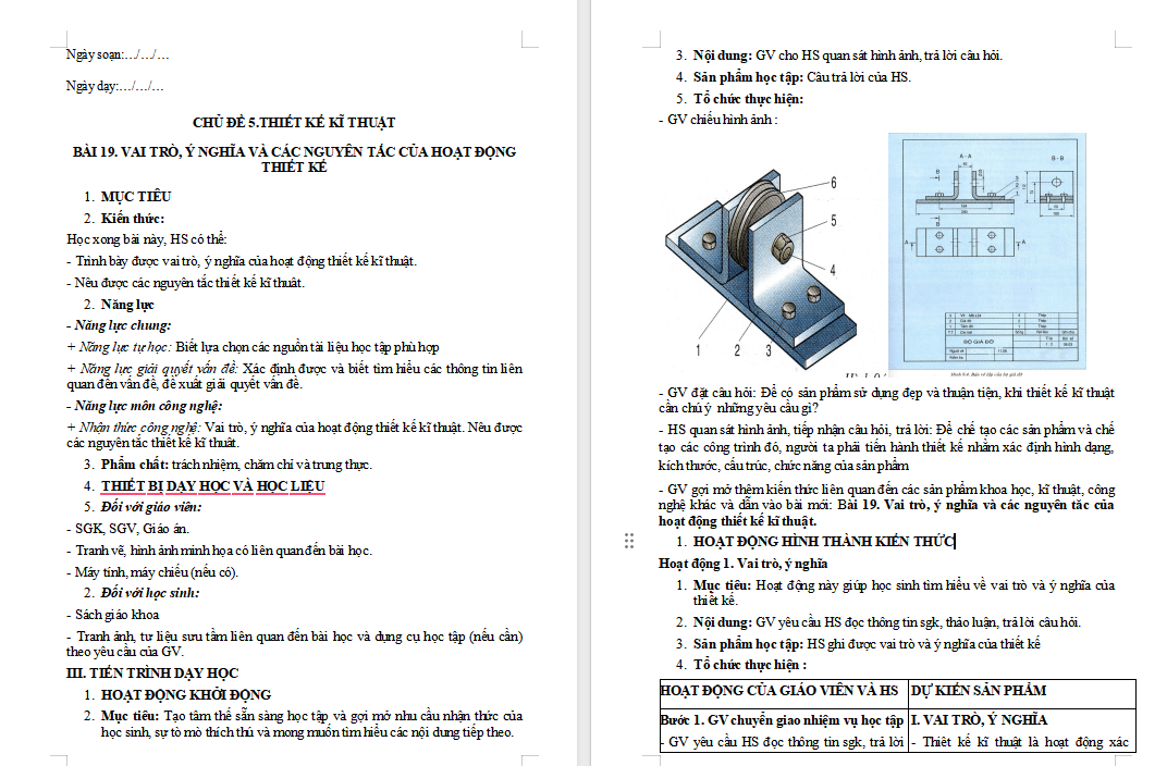 Công nghệ 10 Cánh diều Bài 19: Vai trò ý nghĩa và các nguyên tắc của hoạt động thiết kế kĩ thuật