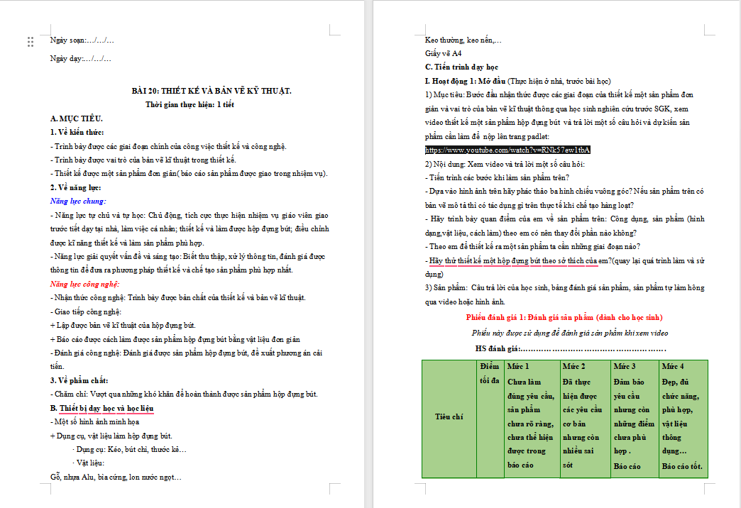 Công nghệ 10 Cánh diều Bài 20: Quy trình thiết kế kĩ thuật