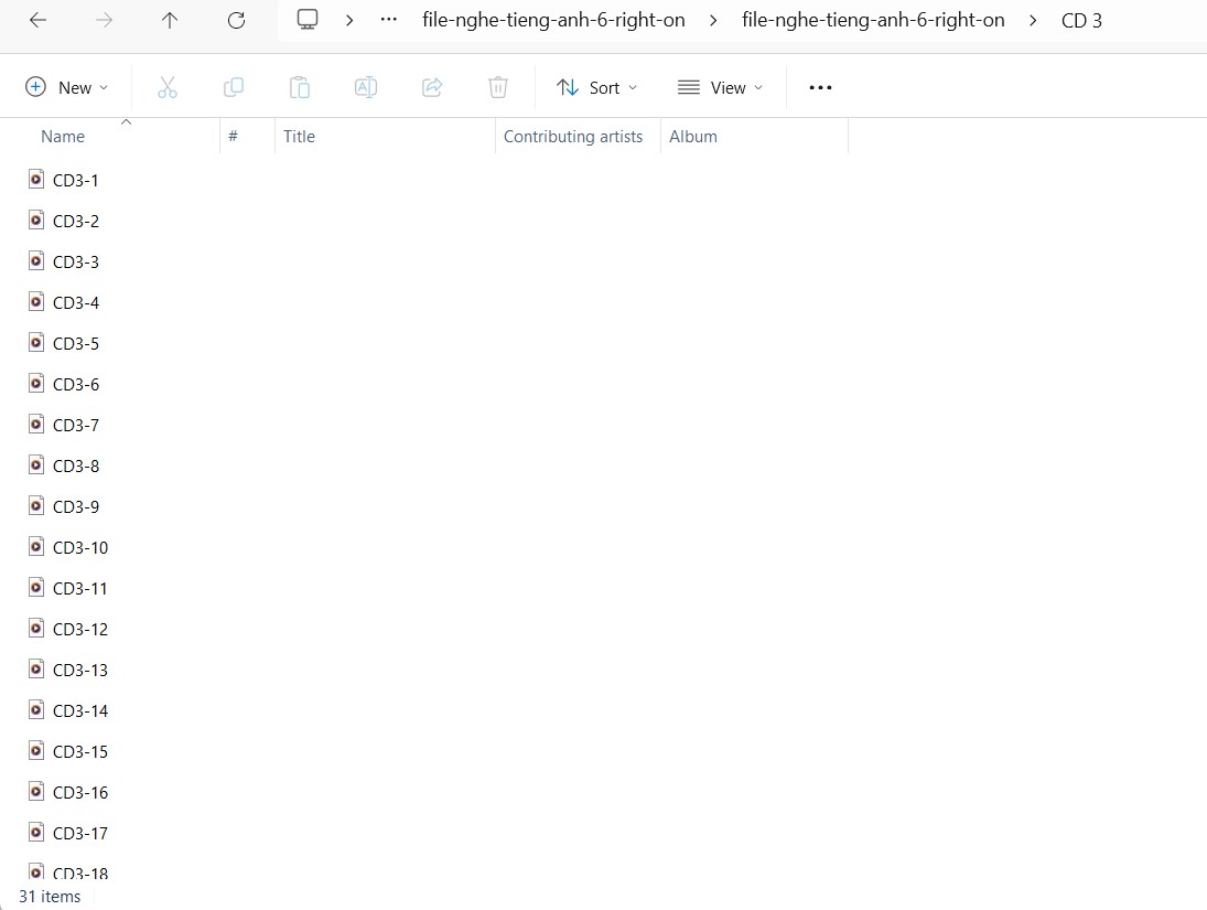 File nghe tiếng Anh 6 Right on - CD3