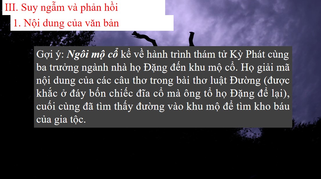 Giáo án PPT Văn 9 CTST Bài Ngôi mộ cổ