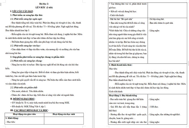 Giáo án Tiếng Việt 4 Lên rẫy