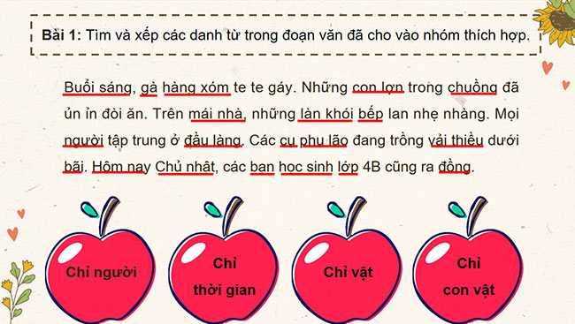 PowerPoint Tiếng Việt 4 Luyện tập về danh từ