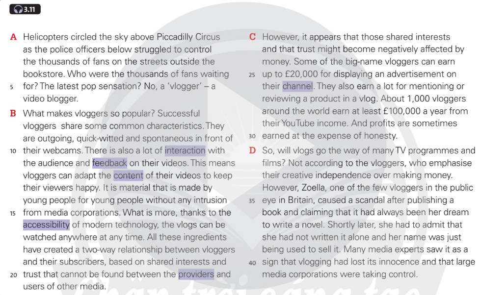 Tiếng Anh 12 Friends Global Unit 7 7F Reading