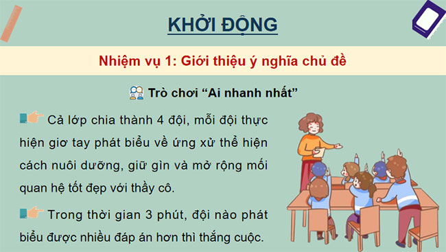 Phát triển các mối quan hệ với thầy cô bạn bè