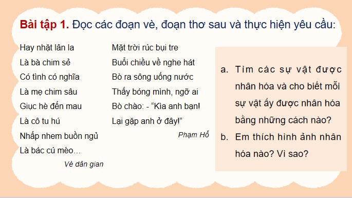 PowerPoint Tiếng Việt 4 Luyện tập về nhân hoá