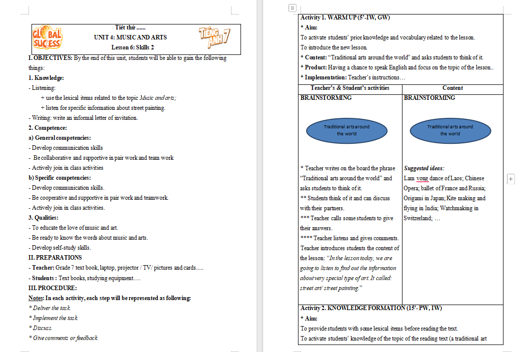 Tiếng Anh 7 Unit 4: Skills 2
