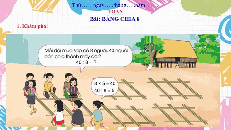 Giáo án Toán 3: Bảng chia 8