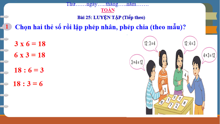 Giáo án Toán 3: Luyện tập (Tiếp theo) trang 54