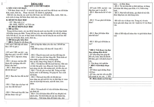 Giáo án Tiếng Việt 3 Em tiết kiệm