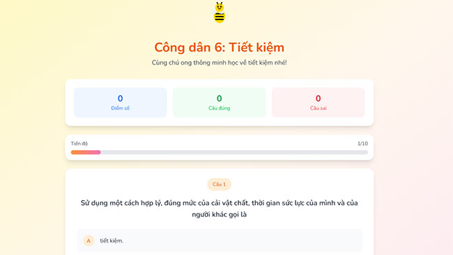 Trò chơi tương tác Tiết kiệm