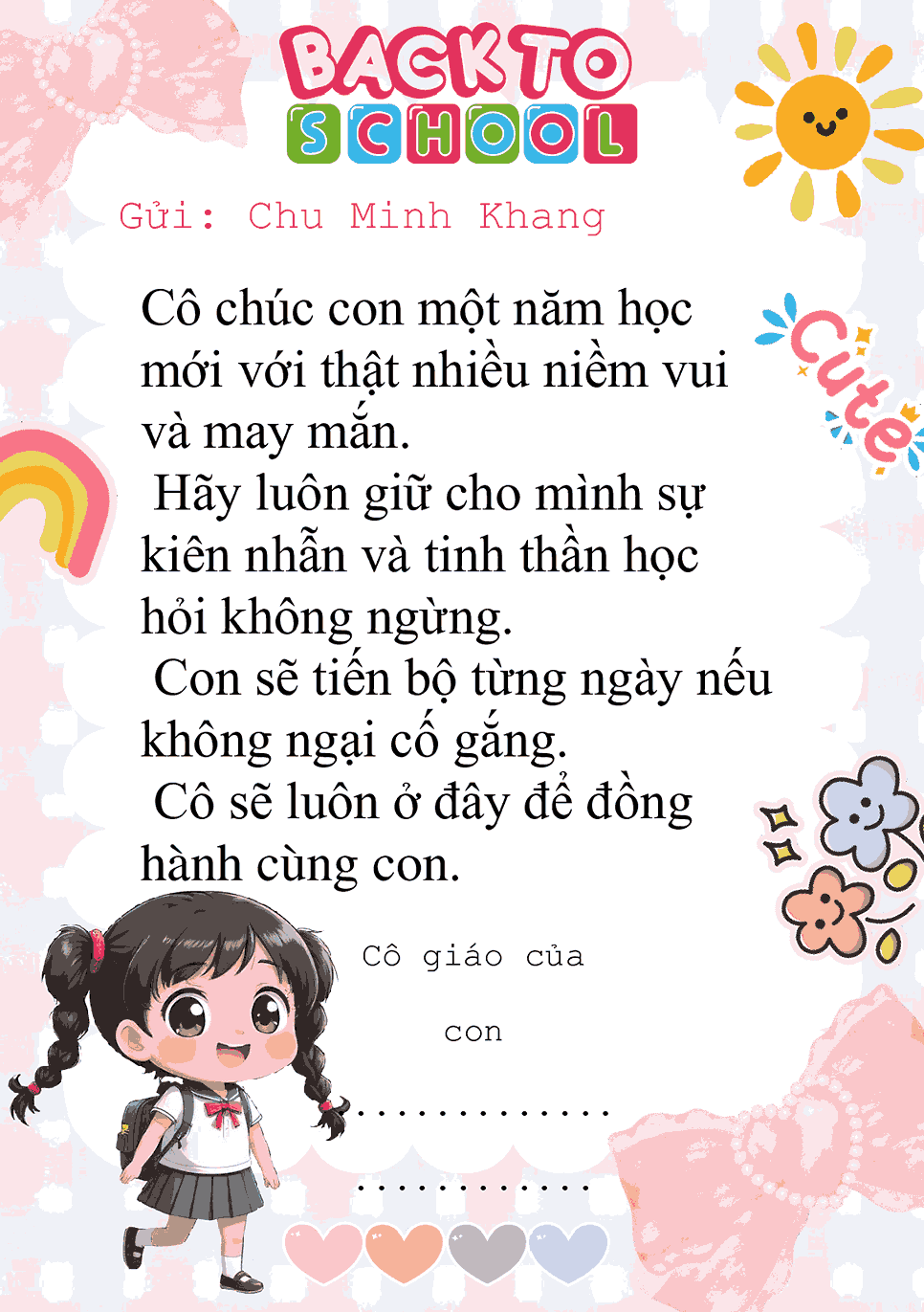 PowerPoint Thiệp chúc mừng năm học mới đẹp