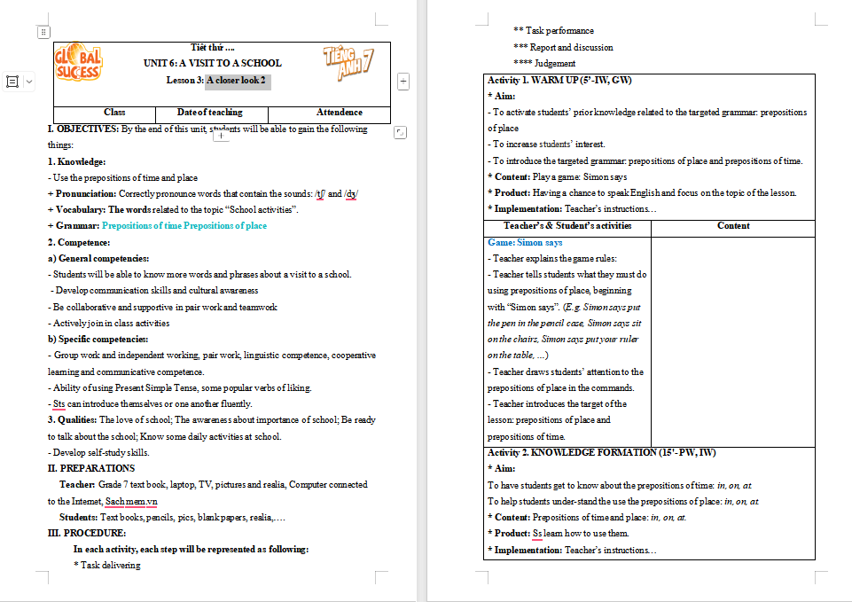 PowerPoint Tiếng Anh 7 Unit 6: A Closer Look 2