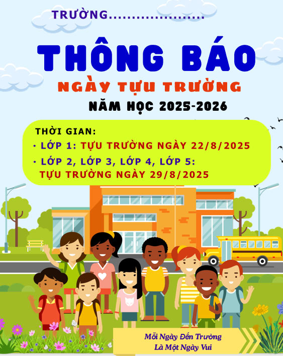 PowerPoint Thông báo ngày tựu trường đẹp nhất