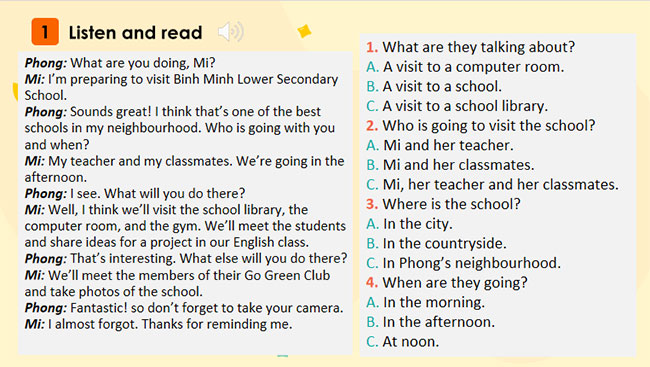 Giáo án PowerPoint Tiếng Anh 7 Unit 6: Getting Started