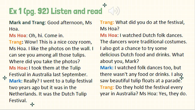 Tiếng Anh 7 Unit 9: Getting Started