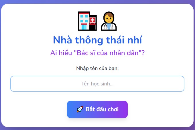 Trò chơi tương tác Nhà thông thái nhí
