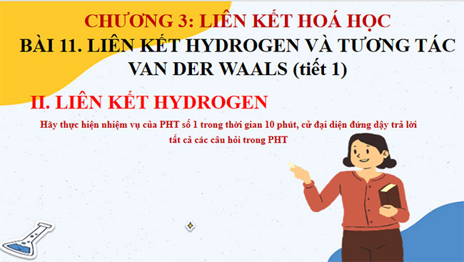 PowerPoint Hóa học 10 Bài 11: Liên kết hydrogen và tương tác van der waals