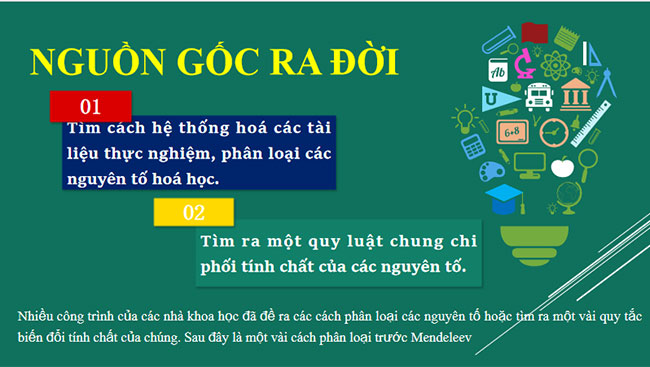 PowerPoint Hóa học 10 Bài 5: Cấu tạo bảng tuần hoàn các nguyên tố hóa học