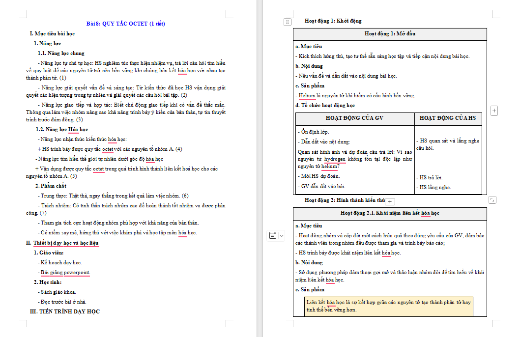 PowerPoint Hóa học 10 Bài 8: Quy tắc octet