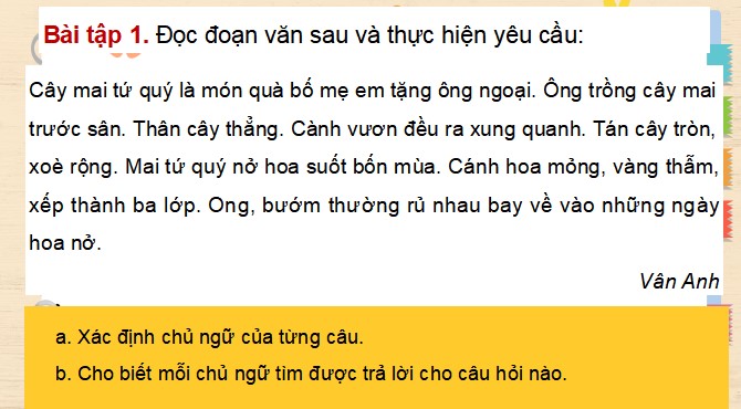 PowerPoint Tiếng Việt 4 Luyện tập về chủ ngữ