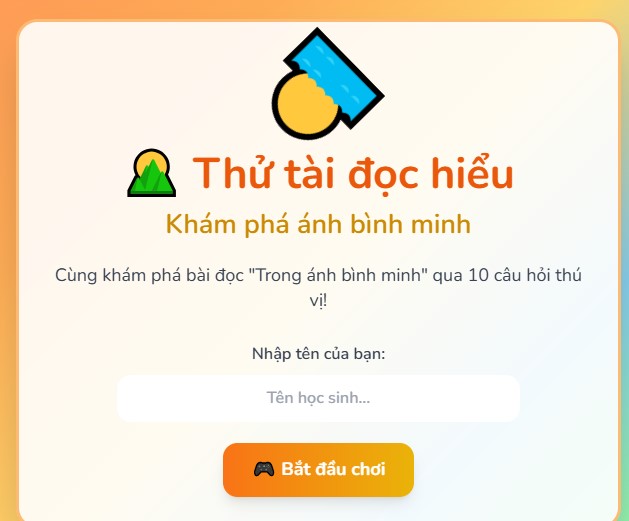 Trò chơi tương tác Thử tài đọc hiểu