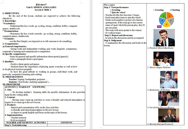 Giáo án Tiếng Anh 6 Unit 8: Skills 2