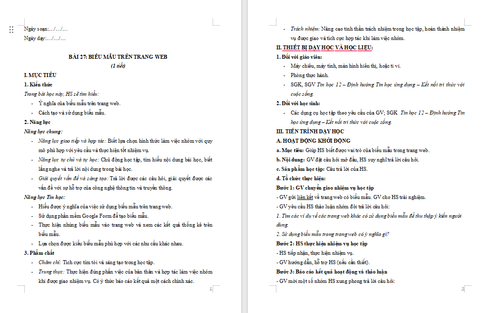  Biểu mẫu trên trang web