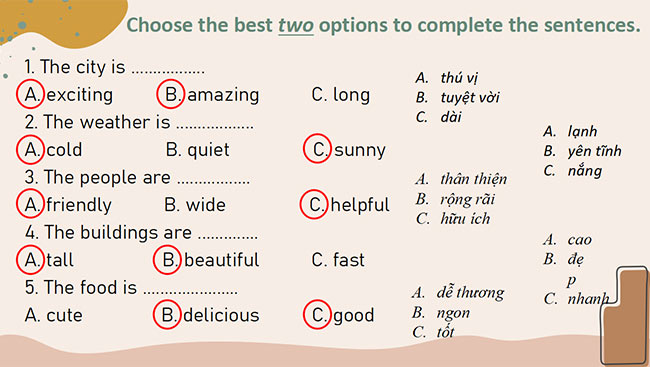 PowerPoint Tiếng Anh 6 Unit 9: Looking Back