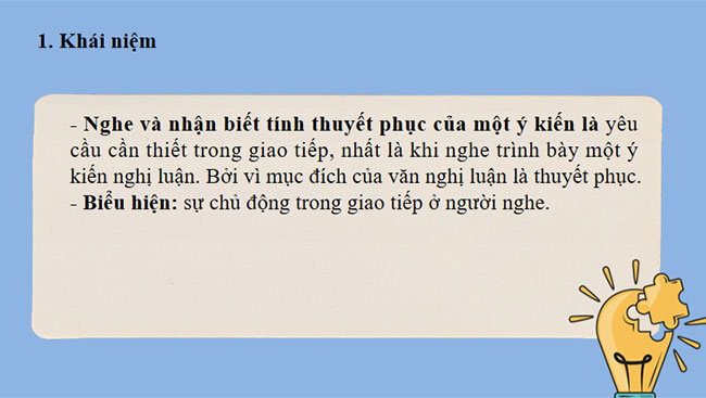 Nghe và nhận biết tính thuyết phục của một ý kiến