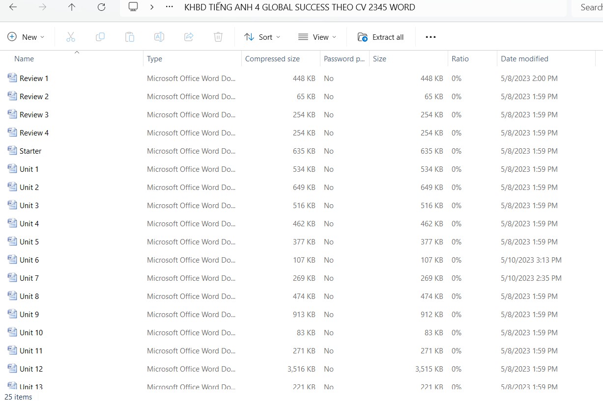 Giáo án tiếng Anh 4 Global Success - CV2345