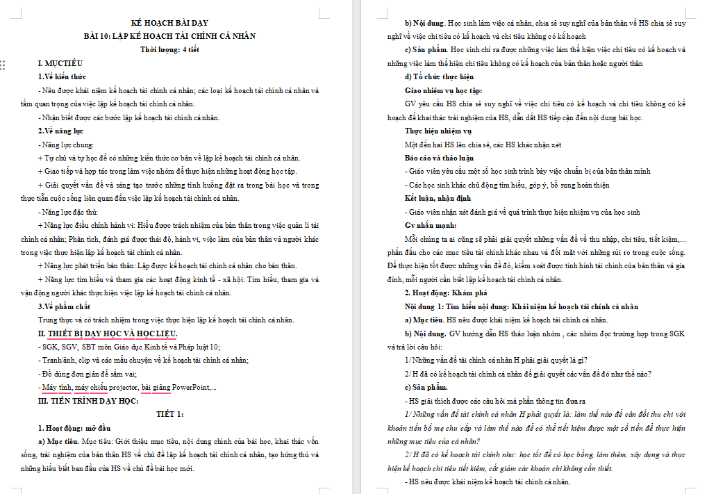  Lập kế hoạch tài chính cá nhân