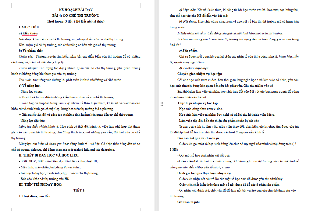  Cơ chế thị trường