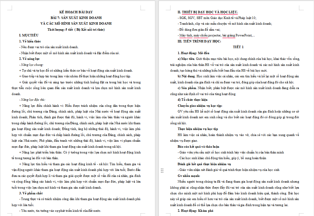  Sản xuất kinh doanh và các mô hình sản xuất kinh doanh