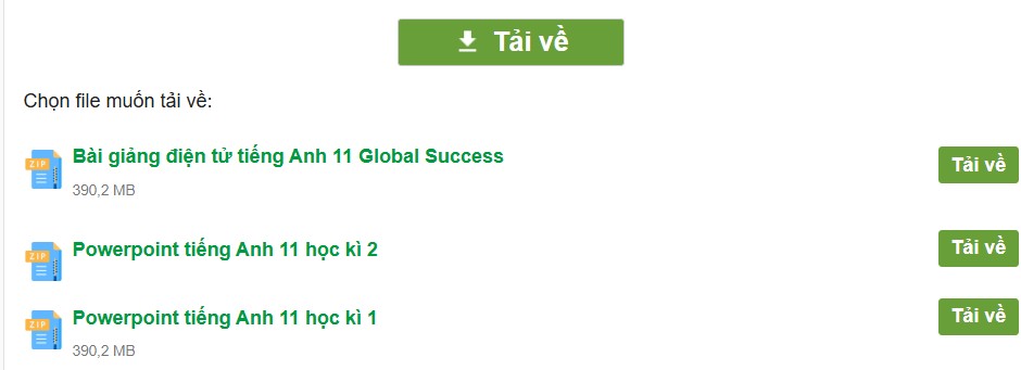 Bài giảng điện tử tiếng Anh 11 Global Success