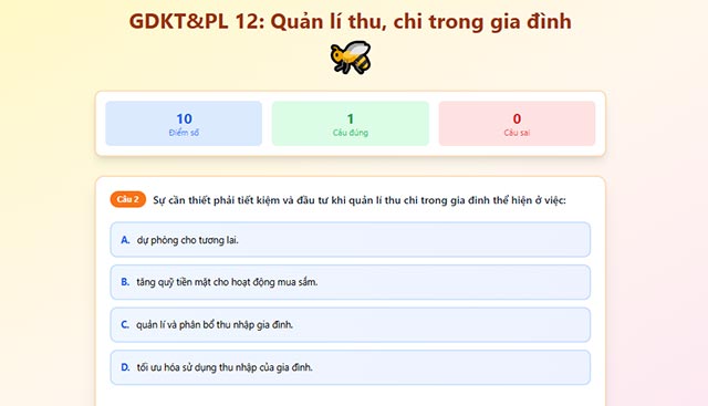 Quản lí thu chi trong gia đình