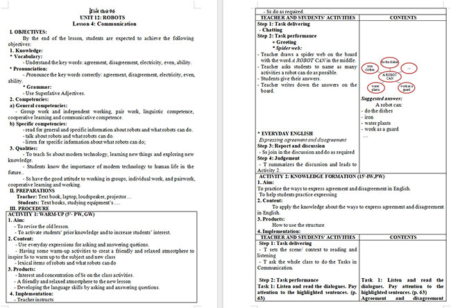 Giáo án Tiếng Anh 6 Unit 12: Communication