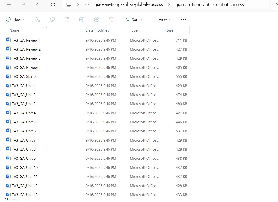 Giáo án tiếng Anh 3 Global Success